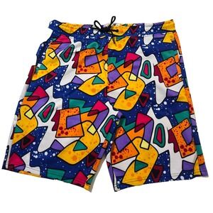 Oh Snap by Drill Clothing Board Shorts Men's XL Royal/Purple Multi NWT